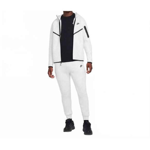 NEW NIKE men's tech fleece joggers in birch heather/black